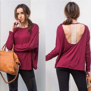 EUC Burgundy Open back top!